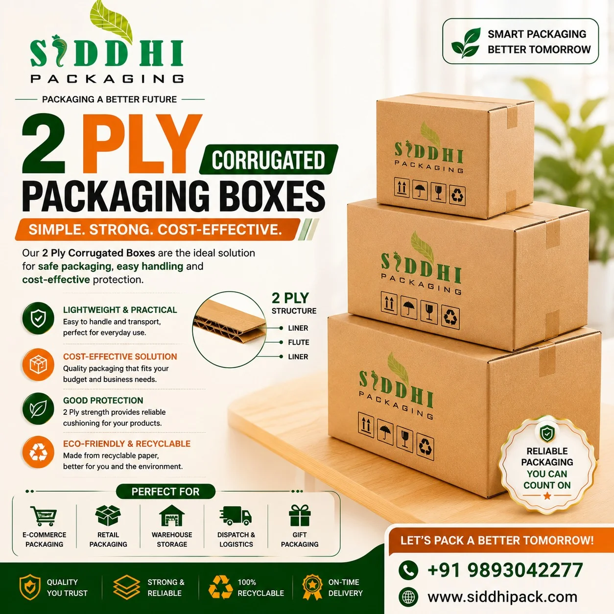 2 Ply Corrugated Packaging Boxes in Indore